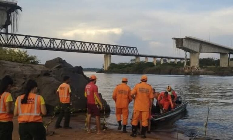 Buscas por mergulho são retomadas no rio Tocantins após queda de ponte