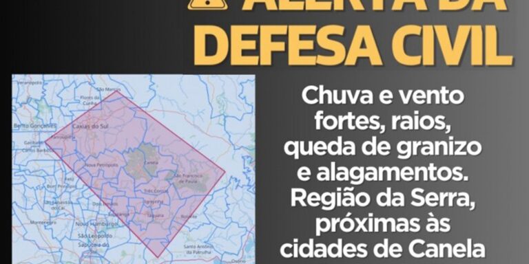 Defesa Civil alerta população para risco de novos temporais no RS