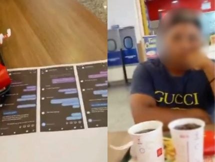 Esposa flagra marido com a amante em praça de alimentação e expõe prints da traição