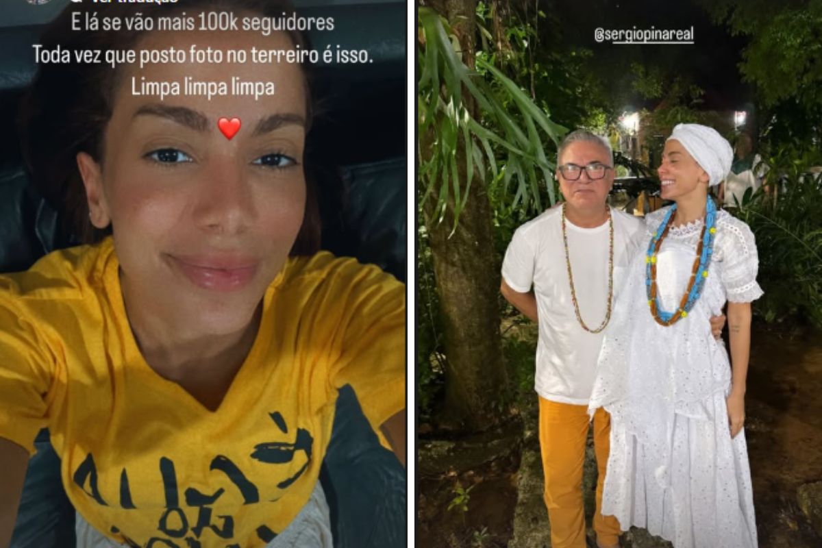 Anitta mostra registros no terreiro e perde 100k de seguidores