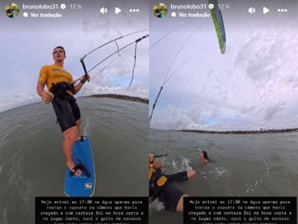 Kitesurfista Bruno Lobo salva vida de jovem que quase se afogou em praia de São Luís