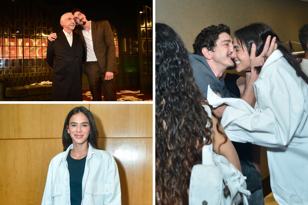 Bruna Marquezine prestigia amigo Johnny Massaro no teatro