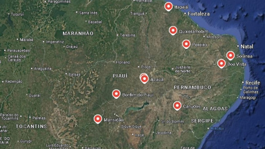 Emergência em 10 cidades do NE por seca e estiagem