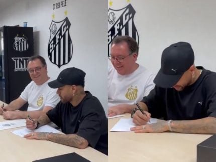 Agora é oficial! Neymar assina contrato com o Santos por seis meses