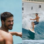 Nicolas Prattes mostra talento no surfe e ganha elogio de Sabrina: “Meu gostoso”