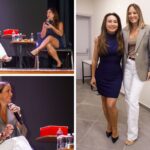 Ticiane Pinheiro surge elegante ao lado de irmã de Sabrina Sato em evento