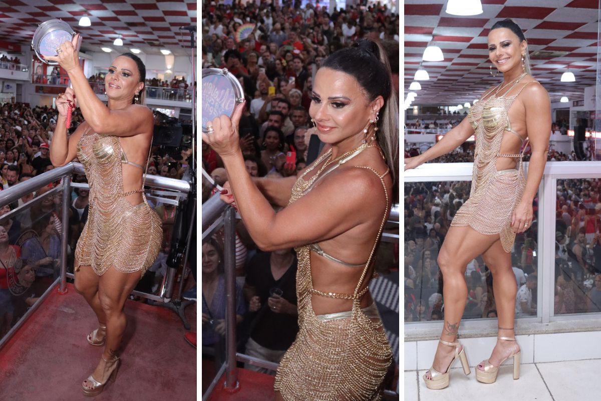 De look nude, Viviane Araújo mostra sua majestade no Salgueiro