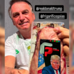 Michelle posta Bolsonaro com picanha que homenageia Trump