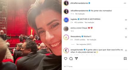 Aclamada! Perfil do Oscar chama Fernanda Torres de “mãe” e viraliza nas redes