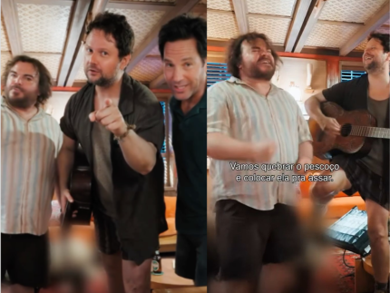 Totalmente internacional! Selton Mello faz “banda” com Jack Black e Paul Rudd