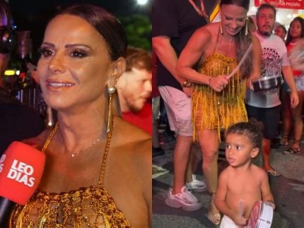 Viviane Araújo revela que o filho já mostra paixão pelo Carnaval: “Muito animado”