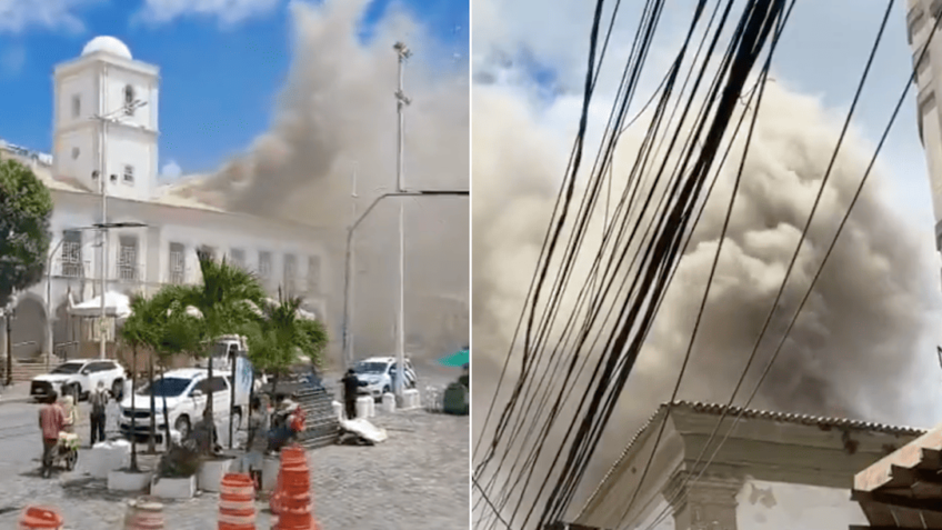 Incêndio atinge prédio histórico da Câmara Municipal de Salvador