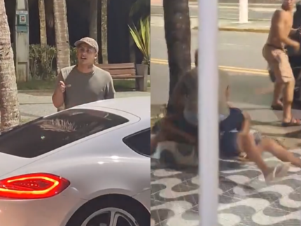 Motorista de Porsche acusado de agredir idoso em Praia Grande segue foragido