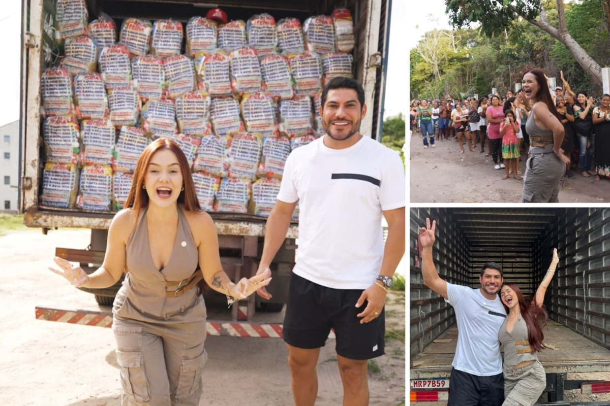 Mirela Janis e Yugnir arrecadam 20 toneladas de alimentos