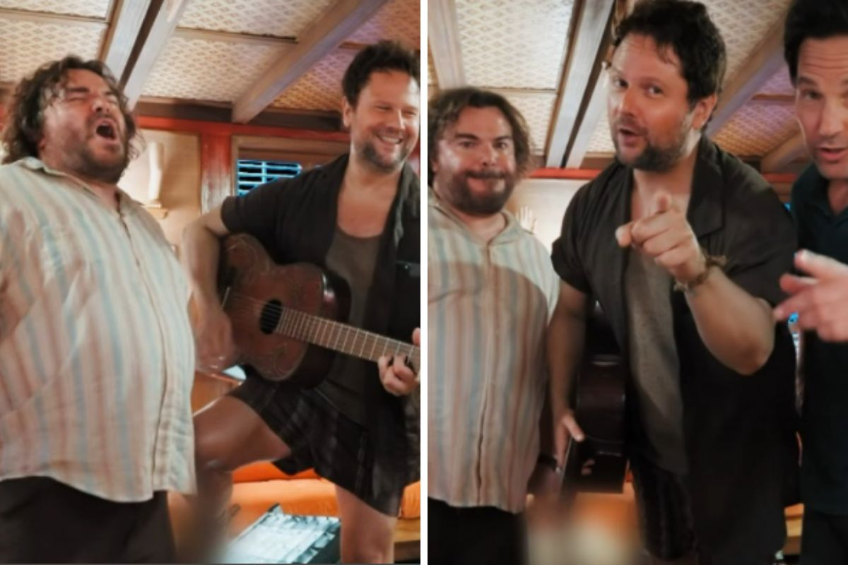 Selton Mello surge se divertindo com Jack Black e Paul Rudd