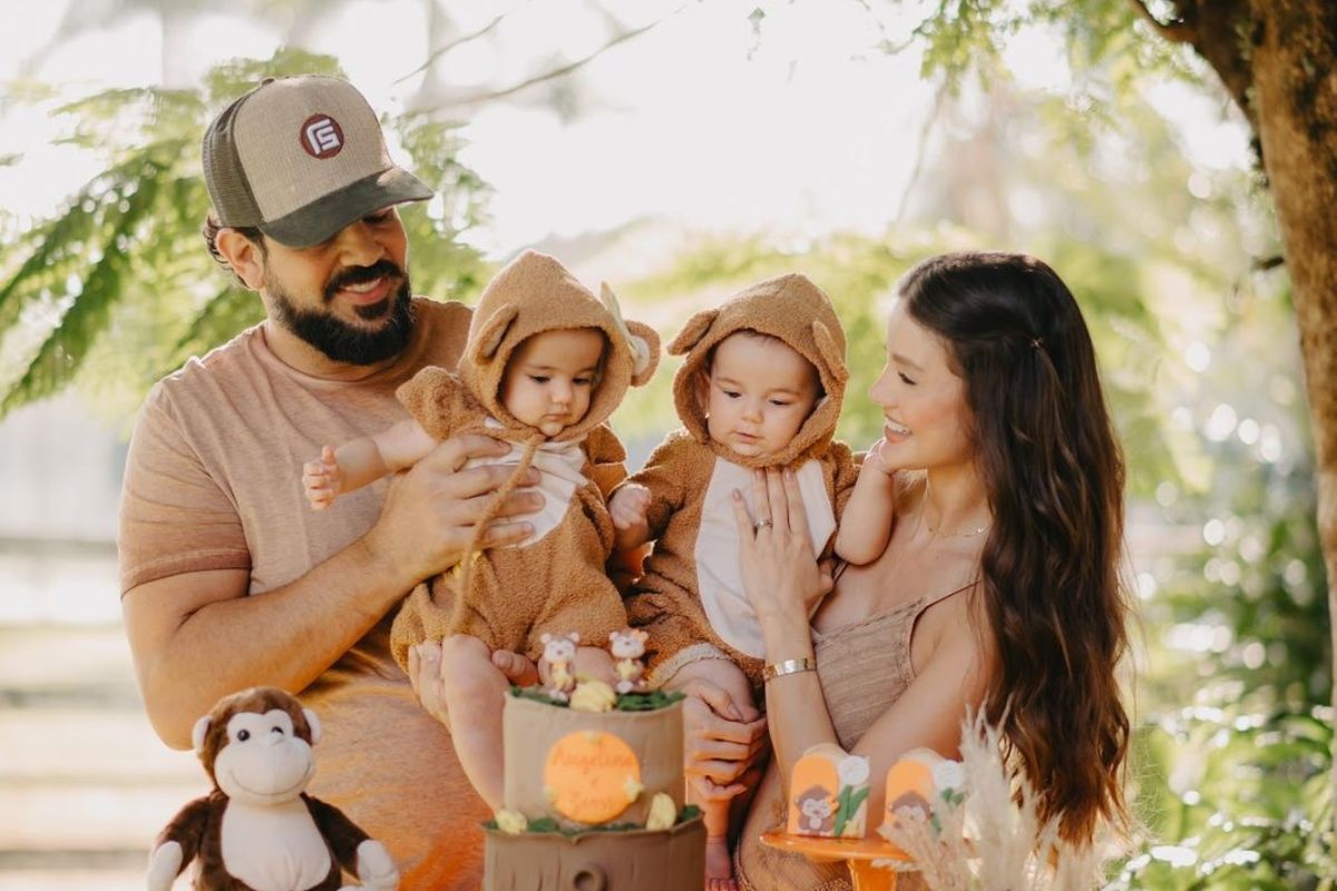 Biah e Sorocaba celebram 7 meses dos gêmeos Zion e Angelina