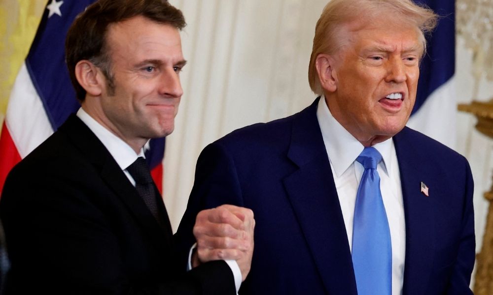 Trump e Macron se encontram e falam que fim da guerra na Ucrânia pode acontecer em semanas