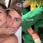 Alerta fofura! Hailey Bieber posta foto do filho com Justin usando a camisa do Brasil