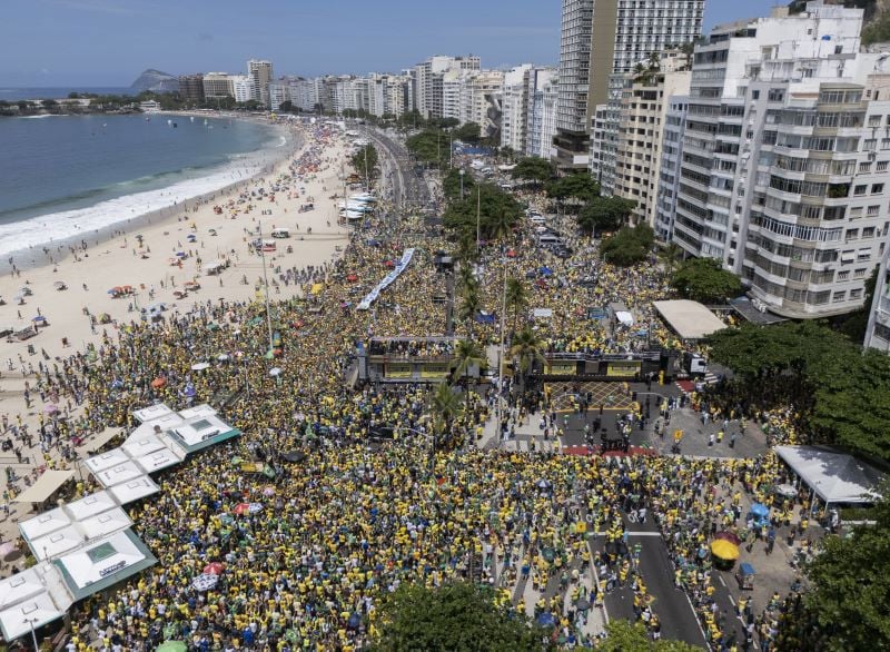 Ato bolsonarista no Rio juntou 18,3 mil pessoas, segundo pesquisa