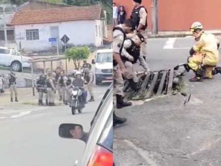 Homem fica preso em bueiro após assalto em Poços de Caldas