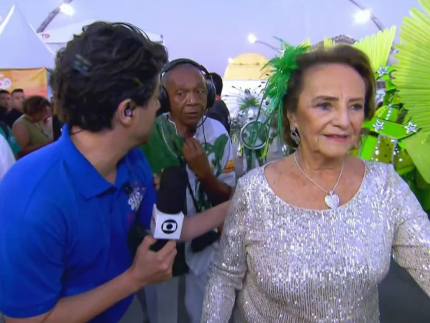 Repórter é chamado atenção por carnavalesco ao vivo durante desfile na Globo