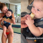 José Leonardo, filho de Virginia e Zé Felipe, inicia introdução alimentar e encanta web