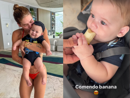 José Leonardo, filho de Virginia e Zé Felipe, inicia introdução alimentar e encanta web