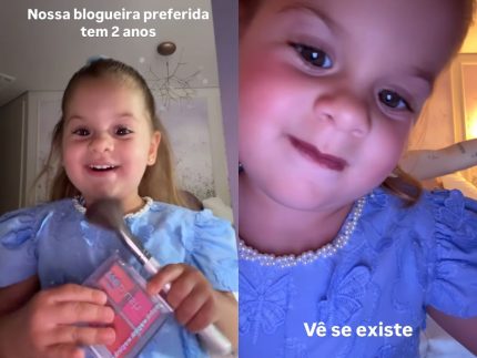 “Blogueira preferida”: Virginia mostra Maria Flor se maquiando