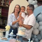 Letícia e Juliano Cazarré comemoram aniversário do sexto filho com festa intimista