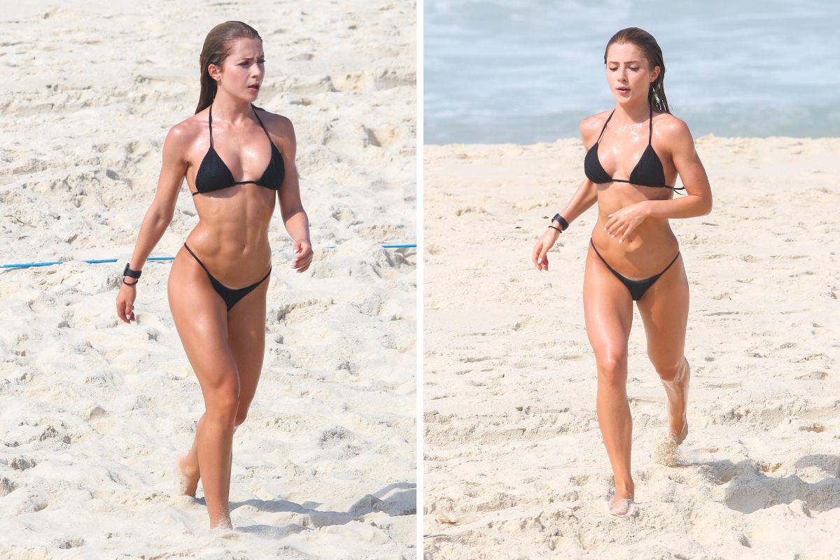 Jade Picon exibe tanquinho e corpão na praia. Fotos!