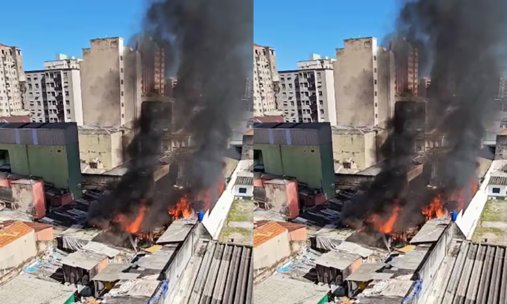 Incêndio atinge casas na região da Cracolândia