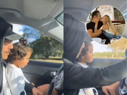 Gabriela Pugliesi é criticada por vídeo do filho no colo do pai ao volante