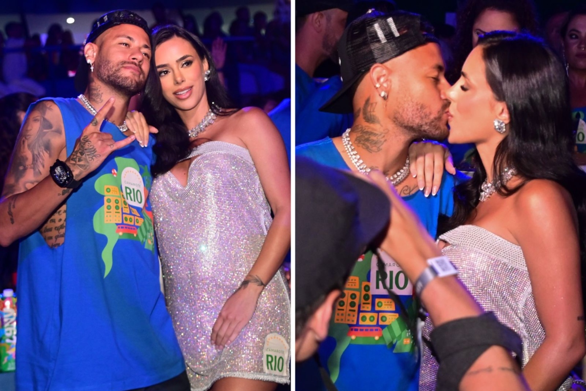 Neymar e Bruna Biancardi esbanjam romance no Carnaval do Rio