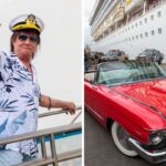 Roberto Carlos pilota Cadillac ao chegar no cruzeiro