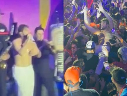 Nattan mergulha em plateia durante show: “Acho que sou louco”