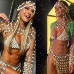 Viviane Araujo aposta em look praiano para camarote de abertura do Carnaval carioca