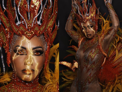 Karinah incorpora força ancestral no desfile da Mangueira no Carnaval 2025