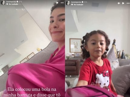“Quero uma irmãzinha!”: Liz encanta Lore Improta ao simular gravidez com balão