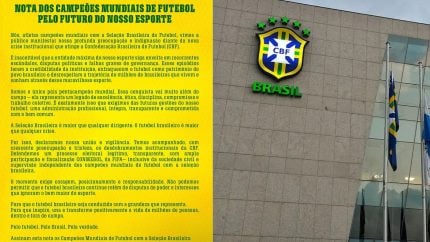 Em nota, ídolos da Seleção cobram transparência e alertam sobre crise na CBF