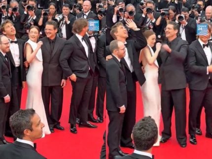 Emma Stone é “atacada” por abelha em Cannes e reação viraliza. Veja