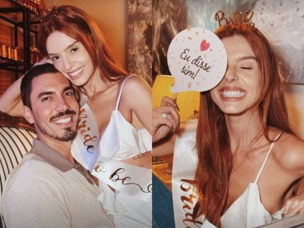 Giovanna Lancellotti e Gabriel David realizam festa intimista pré-casamento