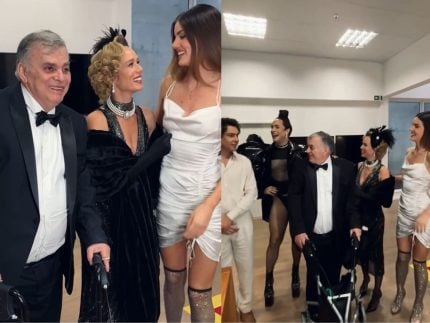 Em recuperação, Walcyr Carrasco aparece de andador em festa da Globo
