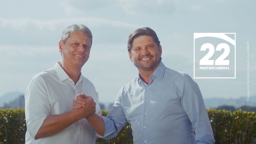 PL exibe Tarcísio e presidente da Alesp em nova propaganda