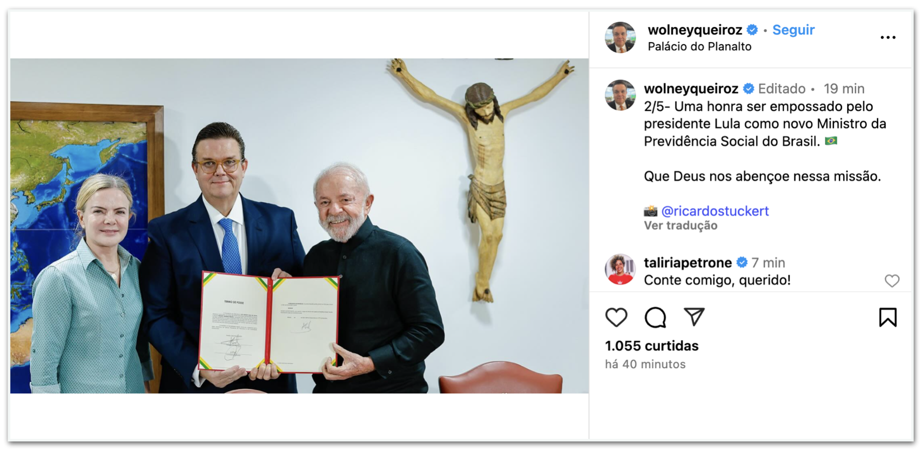 Wolney Queiroz é empossado como ministro da Previdência Social