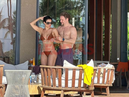 Cíntia Chagas é flagrada de biquíni ao lado do namorado em resort de luxo. Veja!