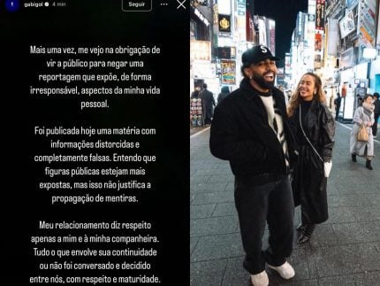 Gabigol se pronuncia sobre notícias relatando fim de seu relacionamento com Rafaella