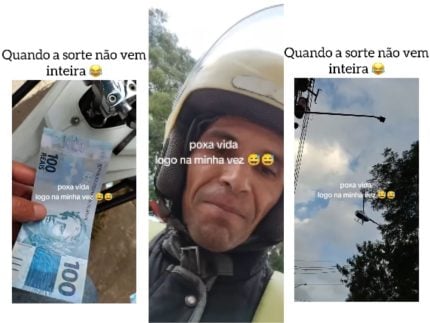 Chuva de dinheiro? Motoboy encontra notas de R$ 100 no chão e se recusa a pegar