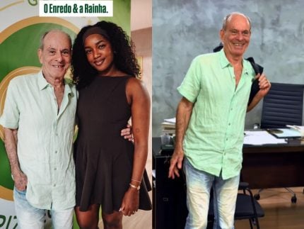 Ney Matogrosso se encontra com Iza no barracão da Imperatriz Leopoldinense