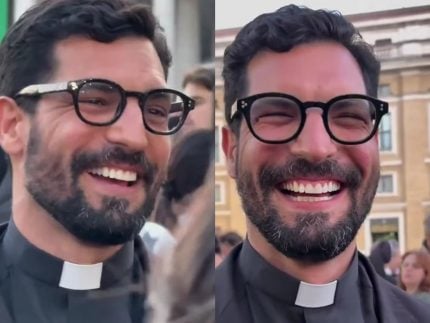 Padre “gato” conquista corações na posse do novo Papa. Saiba quem é!