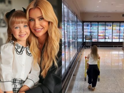 Ana Paula Siebert se diverte com a filha fazendo compras no mercado: “Vicky dona de casa”